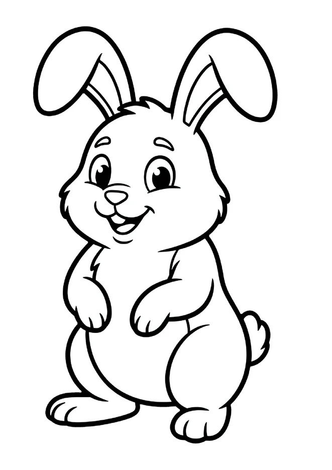 Desenho de coelho para colorir para imprimir e colorir - imagem 2